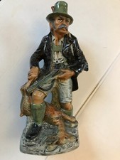 Keramik Figurenflasche Förster Made in Italy von 1971 Hand Painted 27,5 cm hoch