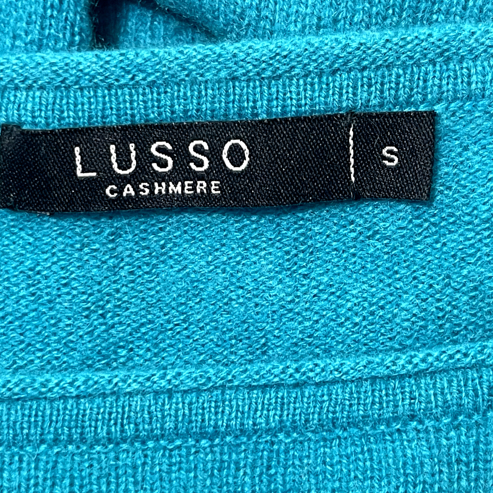 Lusso 100% Cashmere Tunic Sweater Aqua Small - image 2