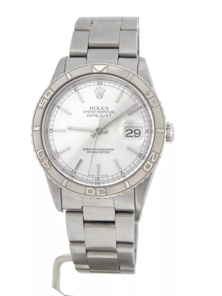 Mens Rolex Datejust Thunderbird Turn O Graph Stainless Steel Watch