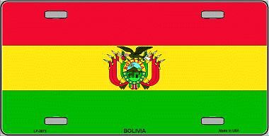 Bolivia Flag Metal Novelty License Plate Tag LP3975