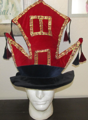Red Black Purple Jester Hat One Size Halloween Renaissance
