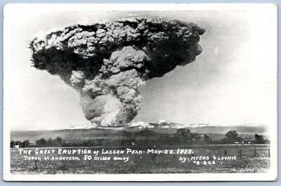 Postcard RPPC CA Mt Lassen Peak The Great Eruption May 1915 Myers & Loomis R71