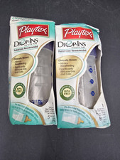 2 PC Playtex Drop In Bottles 4 OZ Blue Slow Feeder