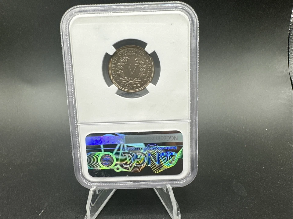 1912 5c Liberty V Nickel - NGC AU58 - Beautiful Pastel Toning - - Image 4 of 4