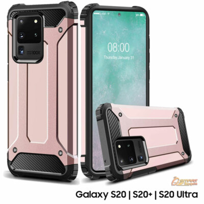 Rose Gold Armor Heavy Duty Case Cover for Samsung Galaxy S20