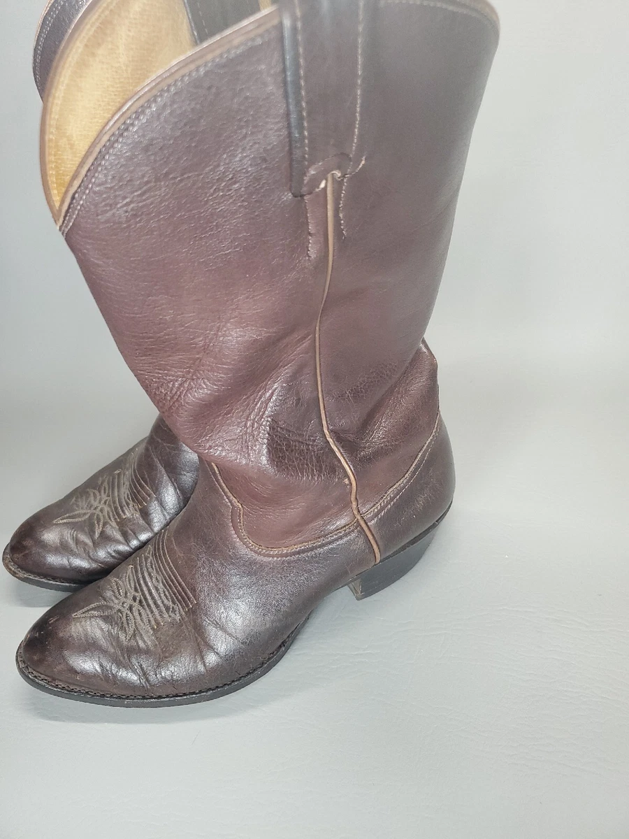 Vintage Men s sz 9 M Larry Mahan Elk Skin SOFT Leather Cowboy Western Boots USA