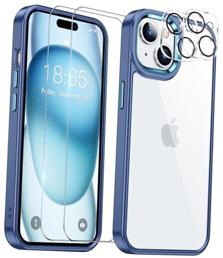 Designed for iPhone 15 Case/iPhone 14 Case, [10 FT Military Grade Blue/Clear-image
