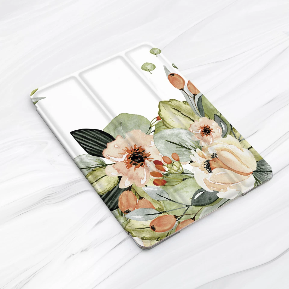 Wildflower Nature Peony Retro Case For iPad 10.2 Air 3 4 5 Pro 9.7 11 12.9 Mini - Image 2 of 4