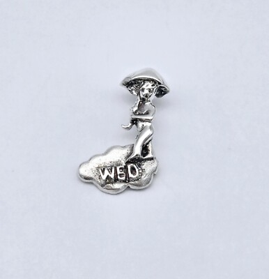 Vintage Wednesday Day of The Week Umbrella Sterling Silver Charm Pendant - 2.2g 