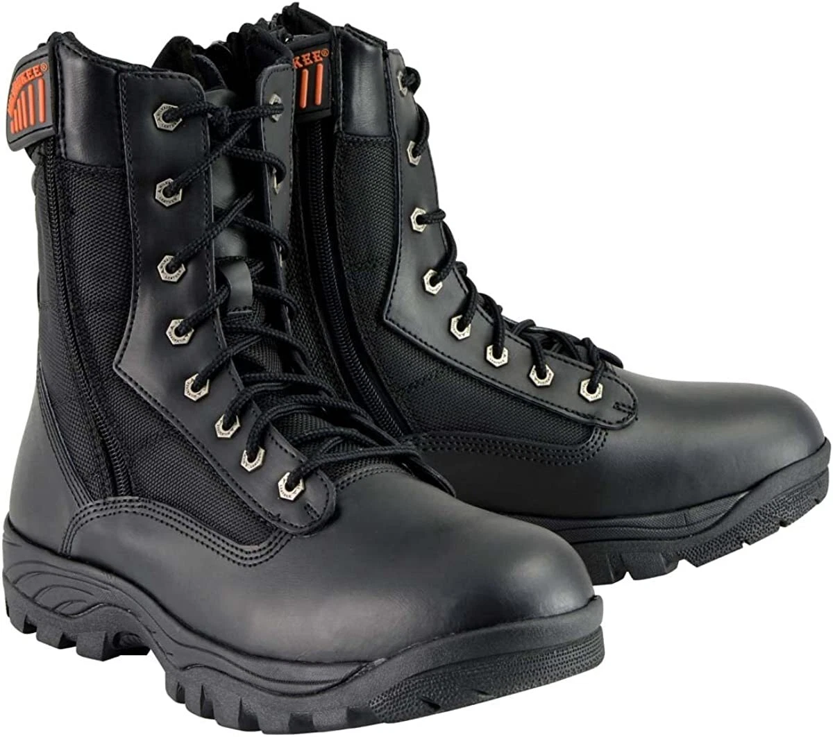 MILWAUKEE LEATHER MENS LEATHER TACTICAL CAMPING BOOTS w/ SIDE ZIPPER - SAET