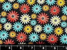 Tina Scrap 9"x21" Daisy Flowers Packed Garden Bouquet Floral Cotton Fabric