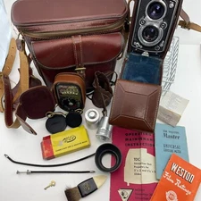 Rolleiflex Franke Heidecke Syncro-Compur Camera DRP DRGM 1216409 LOT