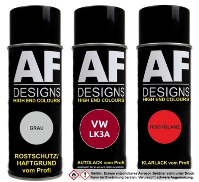 FÜR VW LK3A Paprikarot Autolack Klarlack Grundierung Spraydose Set