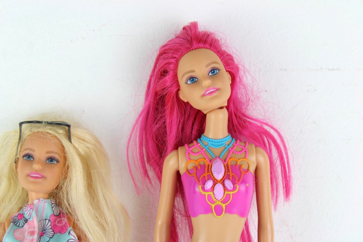 Barbie Bambole Con Occhiali Lotto 2x Barbie Dreamtopia Sirena
