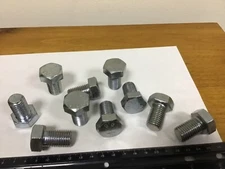 New Qty (10) M16 X 25MM Long Zinc Plated Hex Head Screws, Grade 8.8