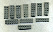 LEGO - 3795 - 2x6 - Building Plate - Grey/DKStone -- from Minecraft 21227 -- 11 Pieces
