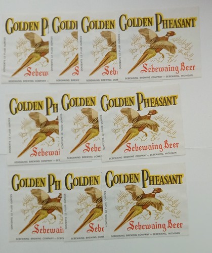 GOLDEN PHEASANT - MICHIGAN - LOT OF 10 LABELS - MINT - #2200 - 第 2/2 張圖片