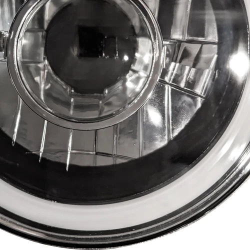 Faros LED blancos halo redondos de 7 pulgadas con carcasa negra para Chevy C10 C20 - Imagen 8 de 10
