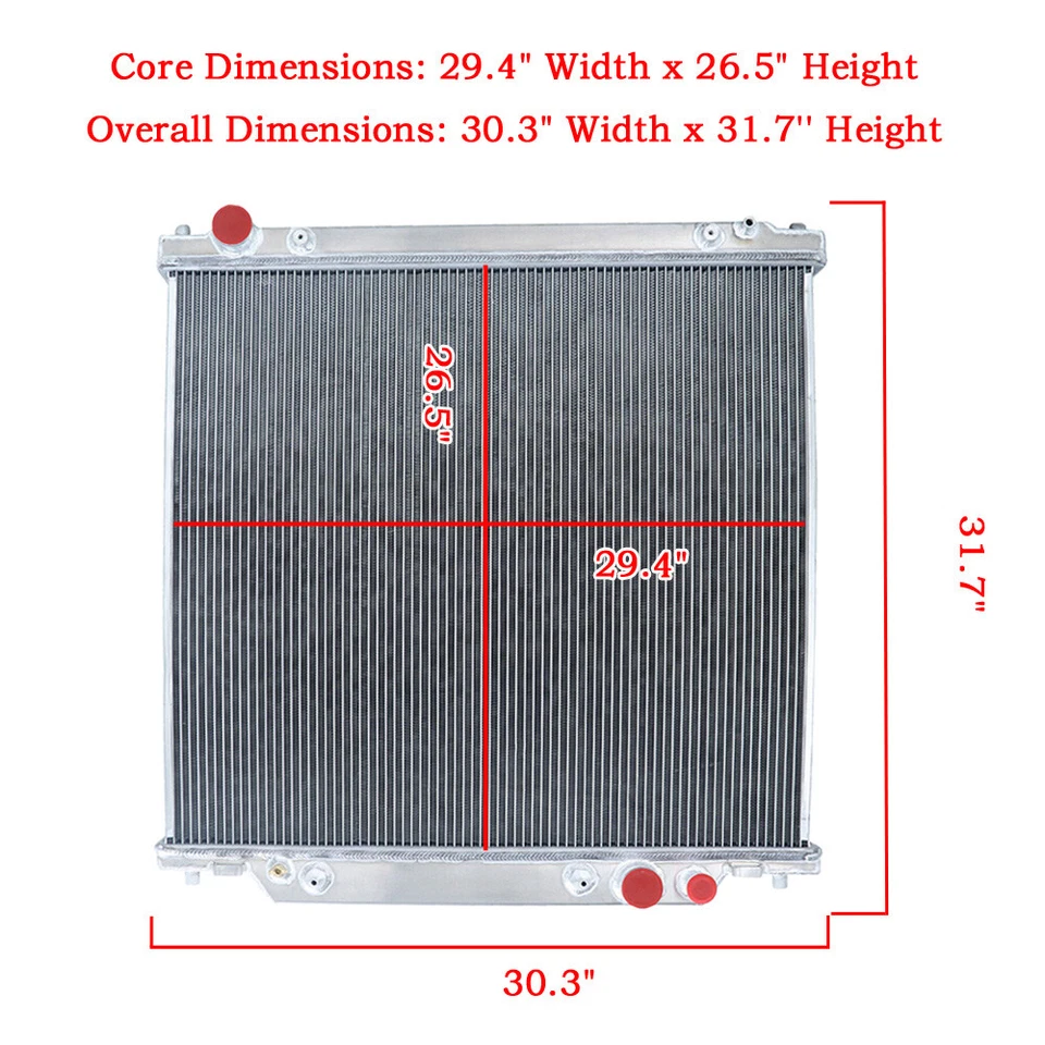 For 1999-2005 2001 ford F250 F350 F450 6.8L 7.3L POWERSTROKE Aluminum Radiator Foto 3 de 4