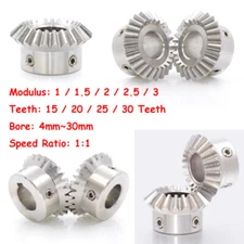 1/1.5/2/2.5/3 Mod 15~30T Stainless Steel Umbrella Bevel Gear 90° Angle Ratio 1:1
