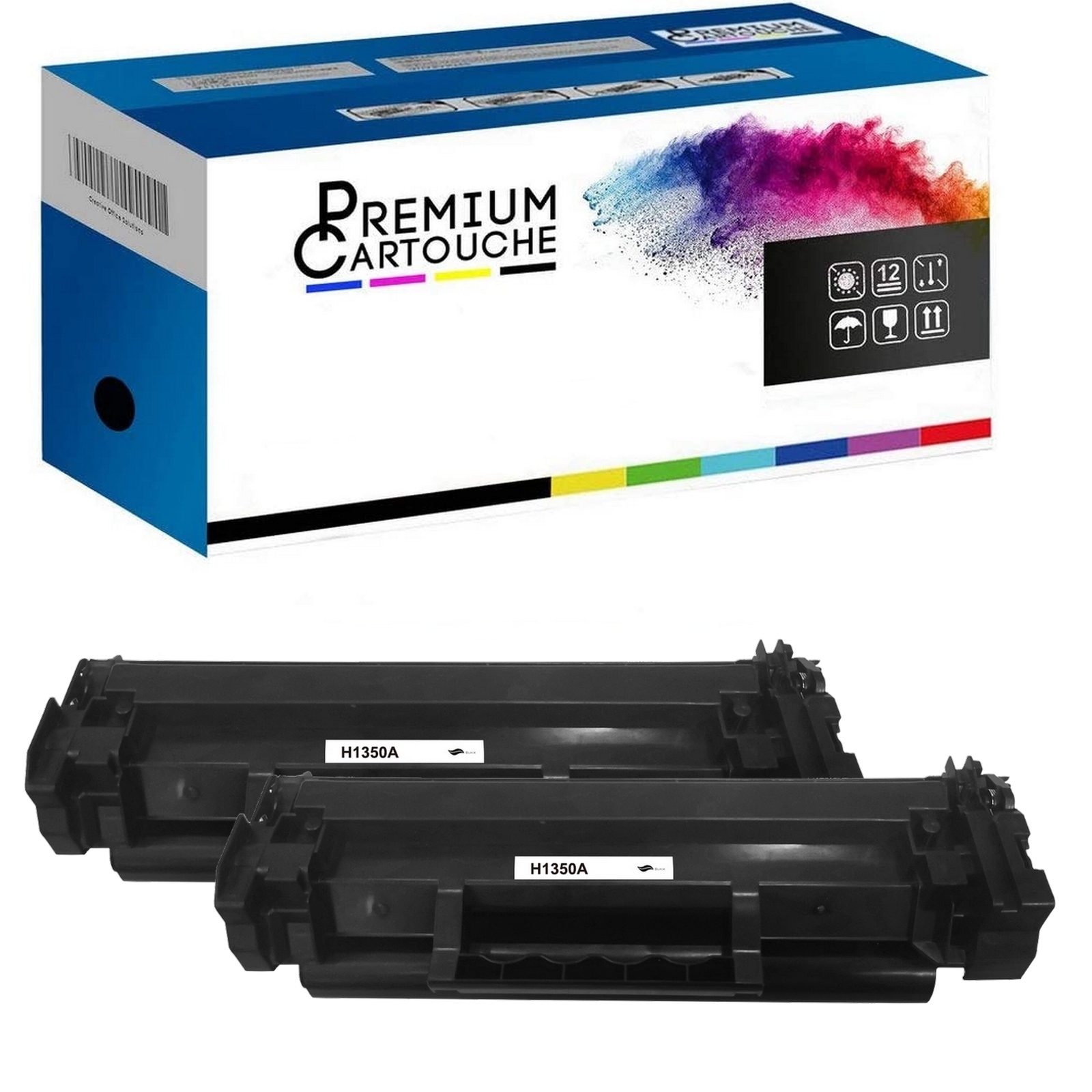 Toner W1350X noir haute densite pour HP LaserJet pack double sans puce longue duree