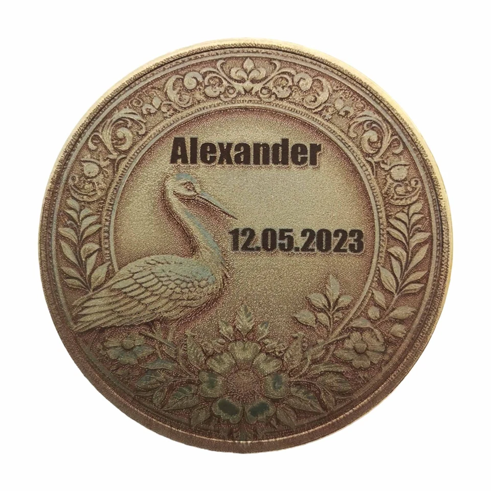 Geburtsmünze Geschenkidee Geburt Taufe personalisiert Münze Baby Andenken - Bild 2 von 4