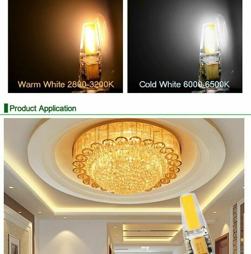10x 4x G4 LED COB 3W 6W Lampe Leuchte Birne Leuchtmittel Warmweiß 12V 220V - Afbeelding 3 van 16
