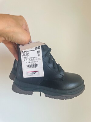 Zara Baby Girl Euro 23 UK Black Army Combat Boots RRP €35 BNWT UK