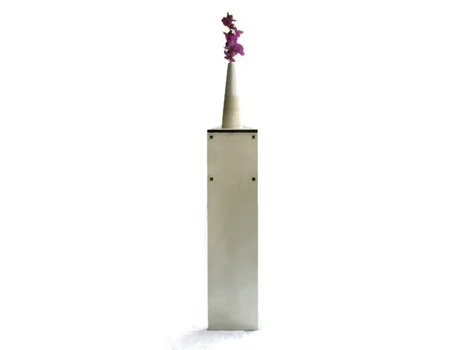 Narrow Laser Cut Wood Console Table for Living Room - Thin Contemporary Design - Image 3 of 4