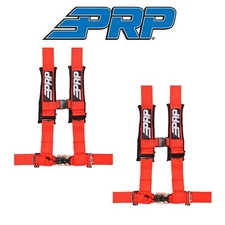 PRP (2) 4.3 Red 4-Point Adjustable Harness With 3" Belts & Sewn in Shoulder Pads