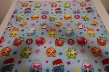 Shopkins Top Flat Twin Bed Sheet Blue Stars Foodies