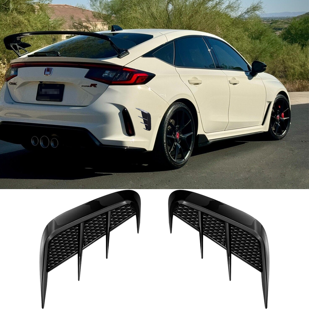 Sport Black Rear Bumper Side Wing Member Vent Cover Trim For Honda Accord Civic