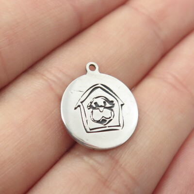 925 Sterling Silber USA zwei in der Stadt Hundebude Charm Anhänger