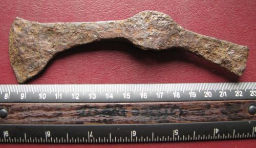 Authentic Ancient Lake Ladoga VIKING Artifact > Iron Double Headed Axe  J1 - Picture 1 of 8