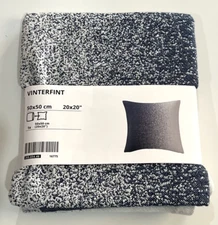 Ikea VINTERFINT Pillow cushion cover white/blue 20x20 " NEW