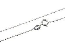 1MM ITALIAN STERLING SILVER 925 DIAMOND CUT BALL BEAD CHAIN NECKLACE 20"