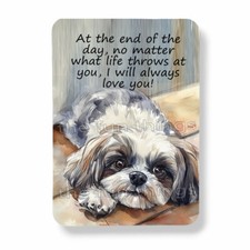 Shih Tzu Dog Magnet I'll Always Love You Graphic Watercolor Art Print 3"x4"