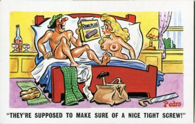 Freche ''Seaside'' Comic Postkarte 60er/70er Jahre Konstanz #218 unbespielt