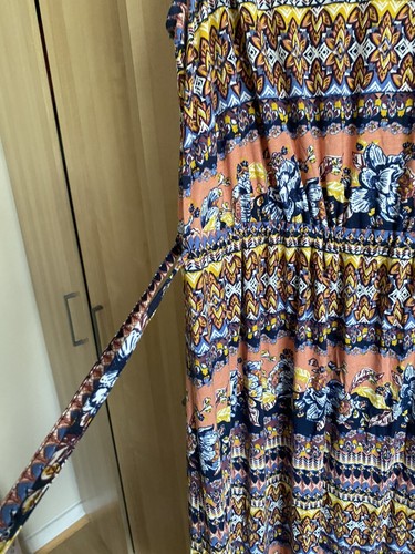TU Woman Aztec Flower Print Front Split Maxi Dress, Size UK 16, BNWT - Picture 7 of 9
