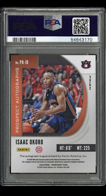 Isaac Okoro RC auto /8シリ 【PSA9】 Isaac Okoro Rookie PSA 2020 Prizm Draft Auto Red Cracked Ice