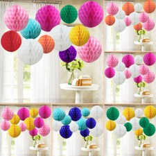 TtS 12 Mixed Paper Honeycomb Balls Tissue Wedding Party Hanging Decoration