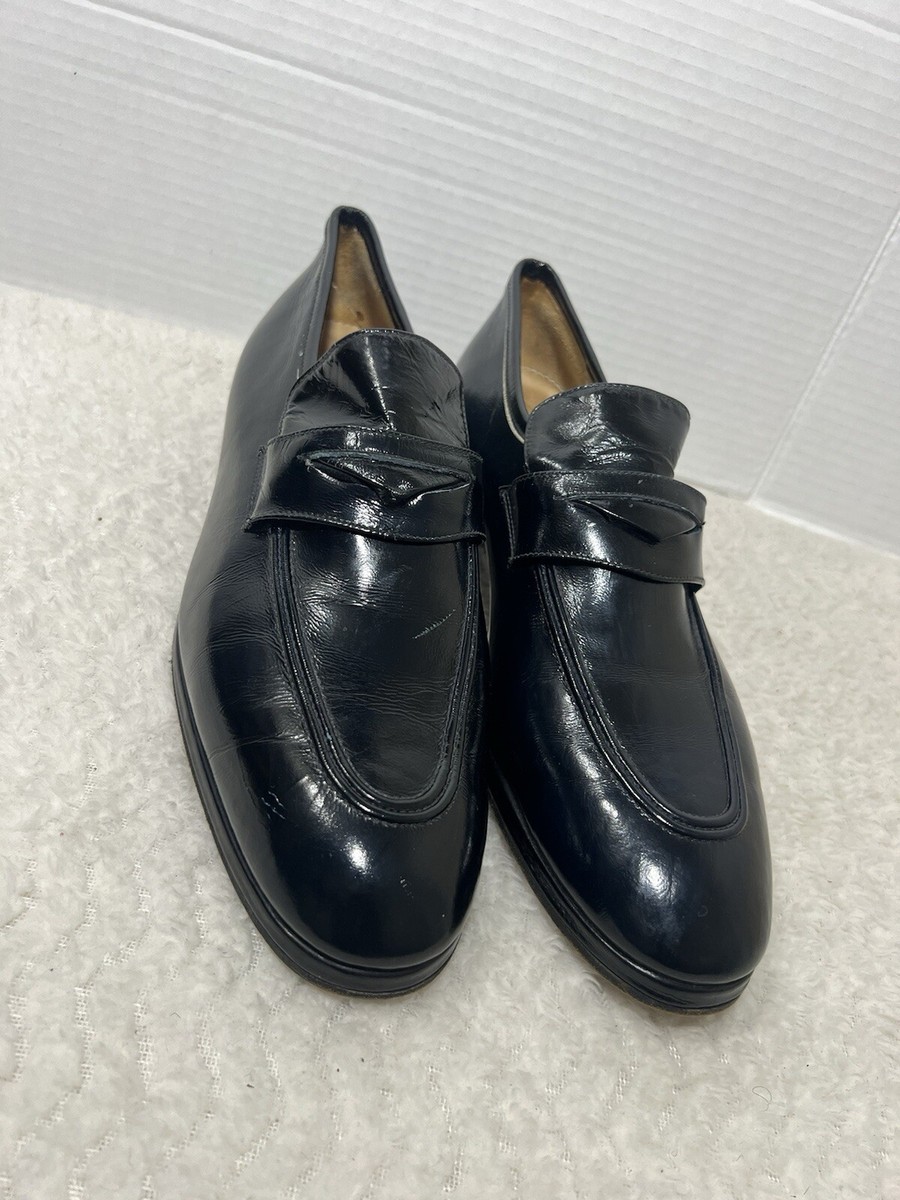 Vintage Volare Paslo Leoni Italy Slip On Navy Blue Dress Loafers Mens U.S  9.5 M | eBay