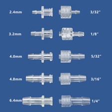 10pc 3/32"-1/4" Hose Barb Straight Connector Luer Lock Fittings Adapter Medical