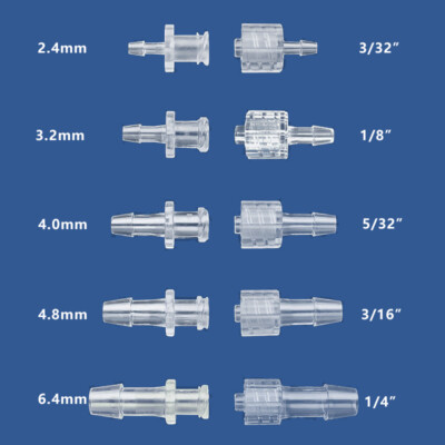 10pc 3/32''-1/4'' Hose Barb Straight Connector Luer Lock Fittings Adapter Medical