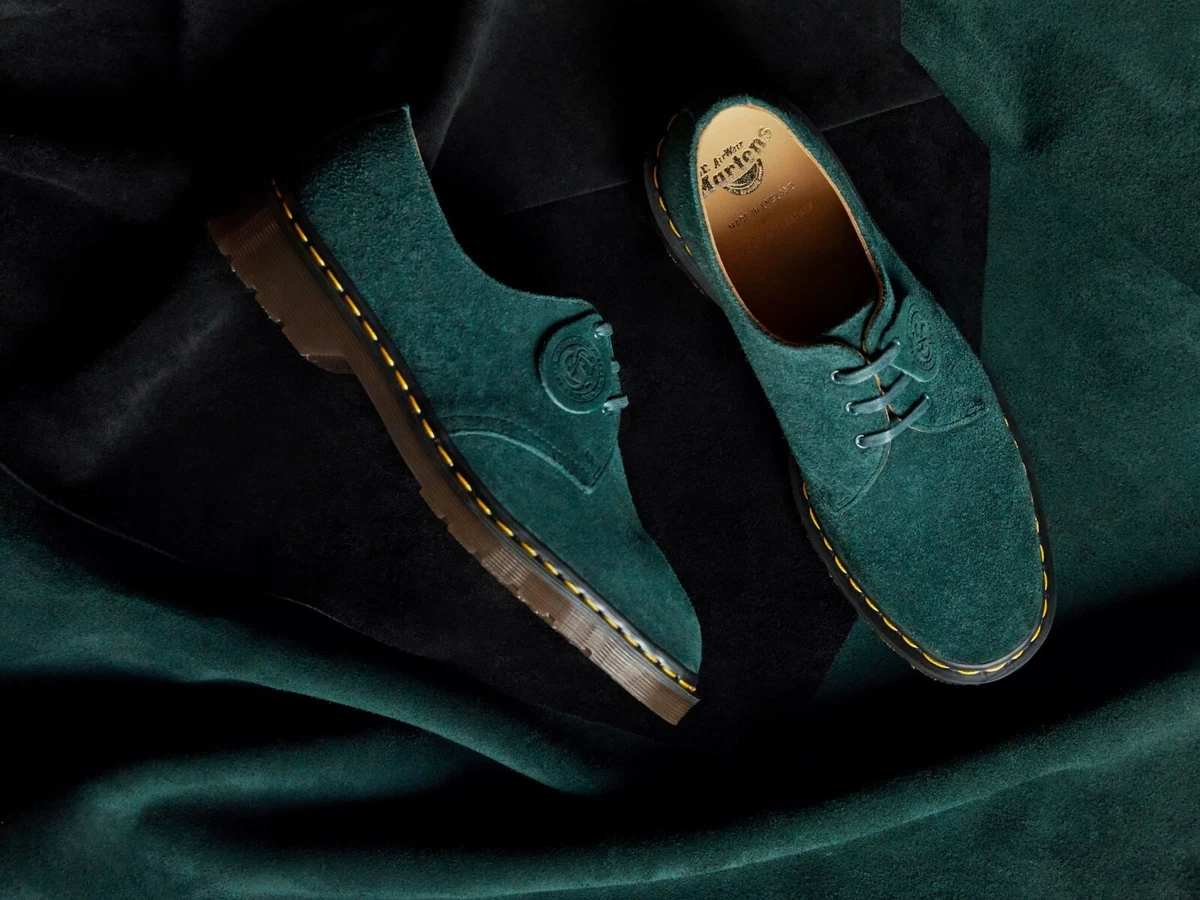 Dr. Martens 1461 Green Night Suede Oxford Shoes Made In England