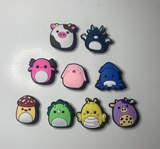 Squishmellow Shoe Charms Set Crocs Colorful Design Cute Jibbitz - 9 Pieces