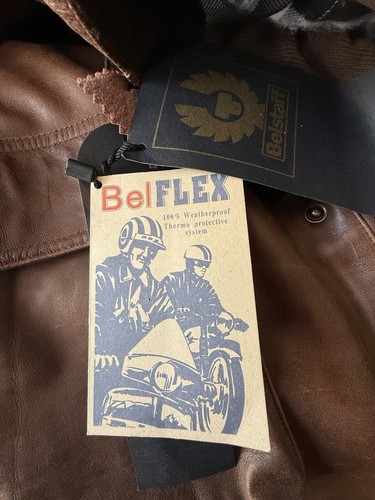 Neu Belflex BELSTAFF Italy MOTORRAD Trailmaster hellbraune LEDERJACKE XXL/ XXXL - Bild 17 von 17