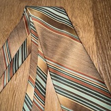 NOS Wembley Necktie Mens Vintage 60s 70s Tie Polyester Striped Mod Deadstock NEW