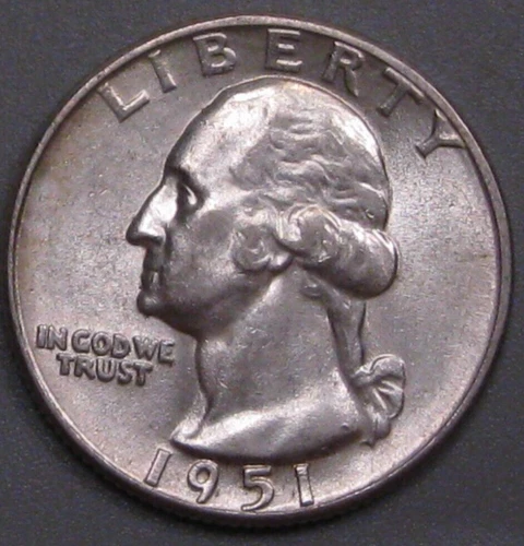 XF++/AU 1951 Silver Washington Quarter. #18