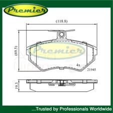 Premier Front Brake Pads Set Fits Audi A4 VW Passat 1.6 1.8 1.9 TDi 2.6